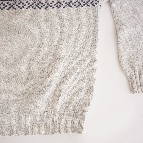 Vintage Fieldmaster Wool Cotton Sweater Grey Nordic Cabincore Winter Large - Picture 5 of 10